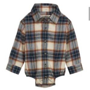 Outdoor kids flannel onesie